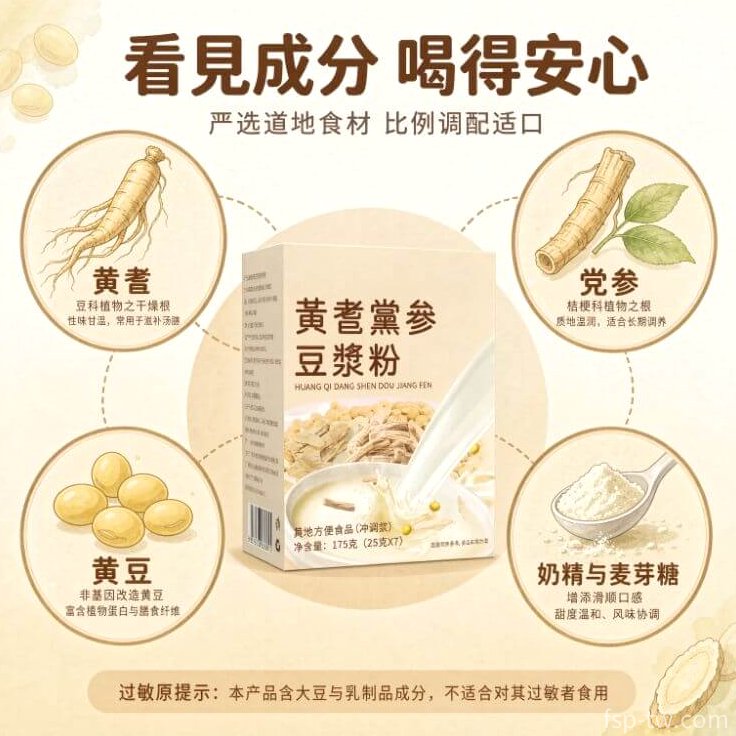 黃耆黨參豆漿粉_黃豆與漢方成分大公開